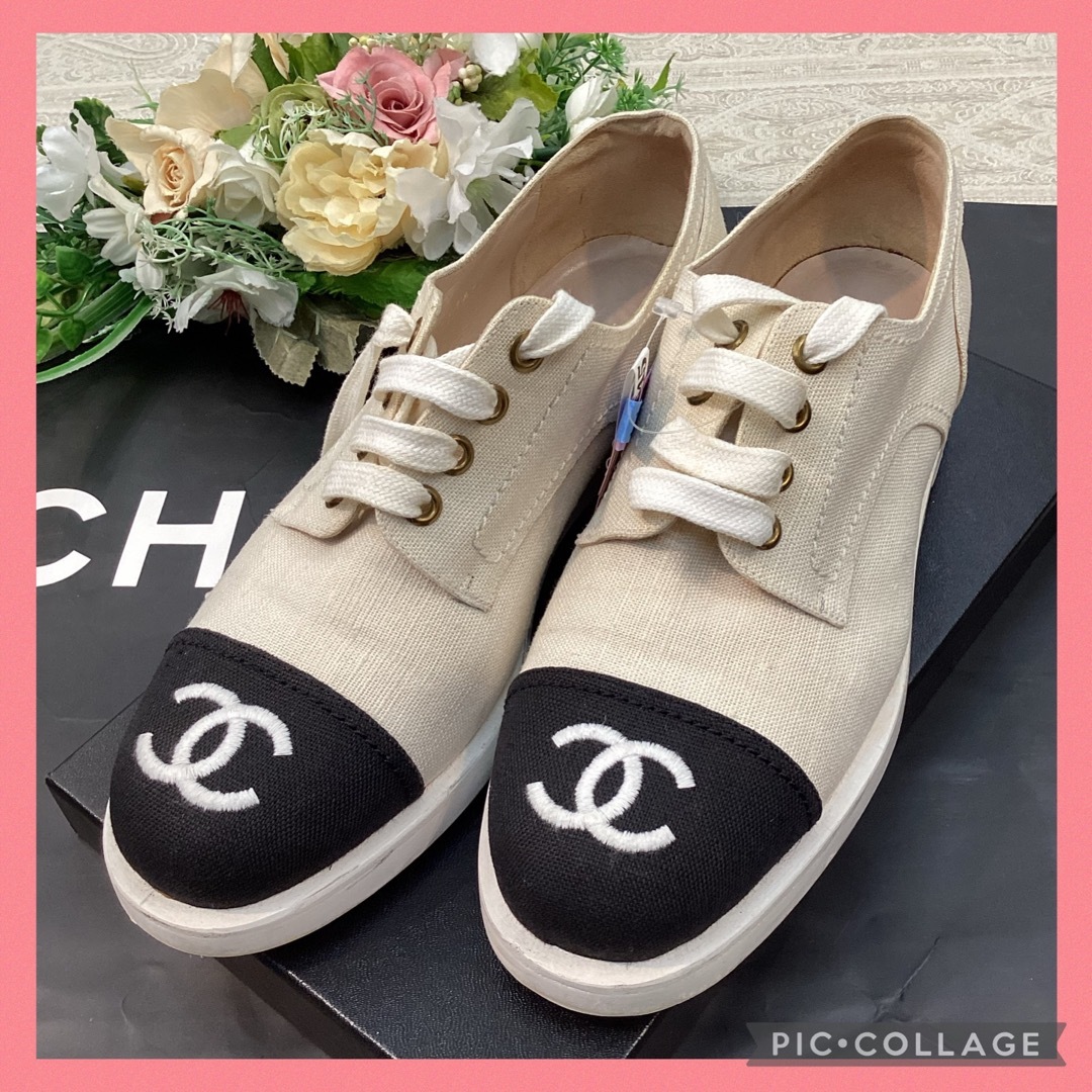 💓　CHANEL スニーカー　バイカラー　38 | フリマアプリ ラクマ