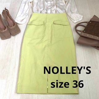 ノーリーズ(NOLLEY'S)のNOLLEY'S 膝丈タイトセンタースリット入りスカート　size S(ひざ丈スカート)