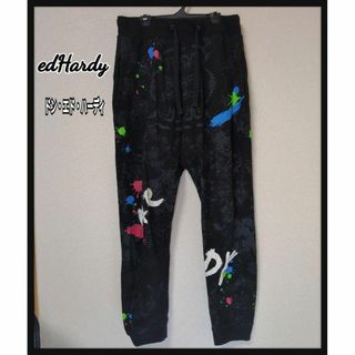 エドハーディー(Ed Hardy)の★ed・Hardy★エド・ハーディー  カラフル ブラック ジャージ パンツL(その他)