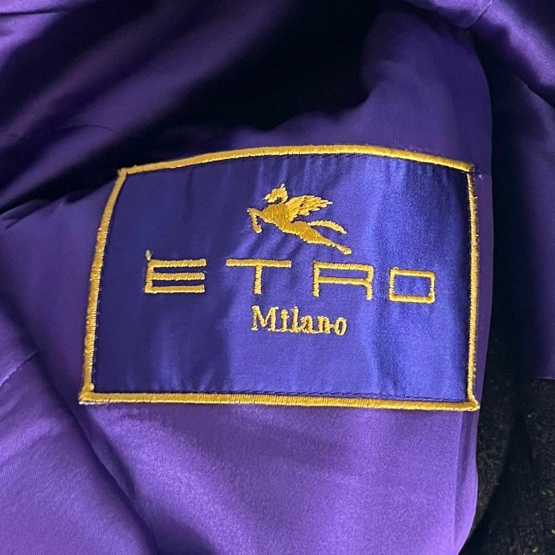 エトロ ETRO ジャケット 襟切り替え ベルベット ベロア 金ボタン