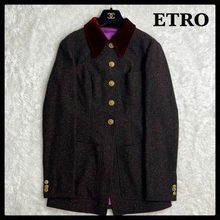 ETRO - エトロ ETRO ジャケット 襟切り替え ベルベット ベロア 金