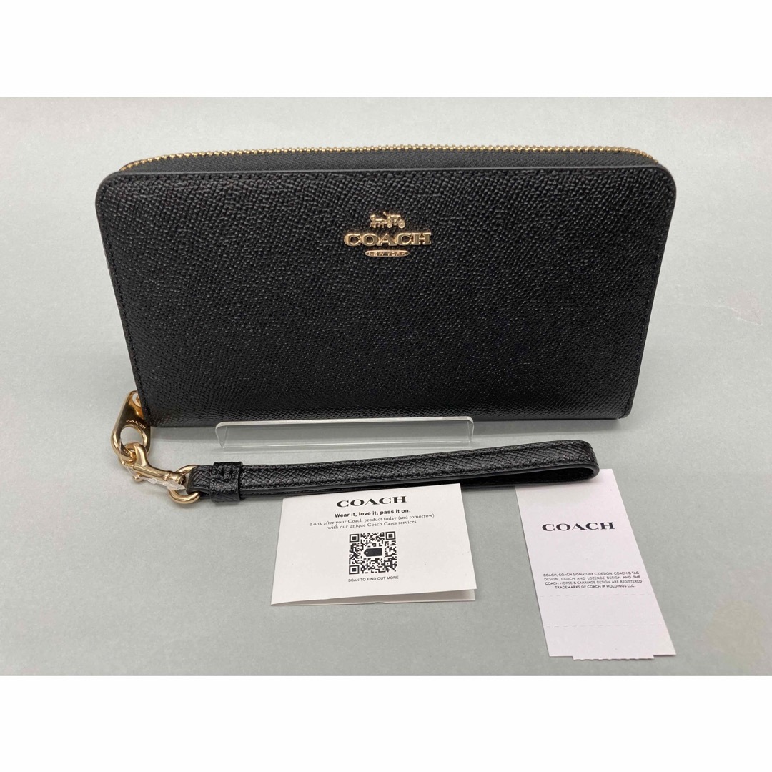 【新品未使用】COACHレザーラウンドファスナー長財布C3441IMBLK