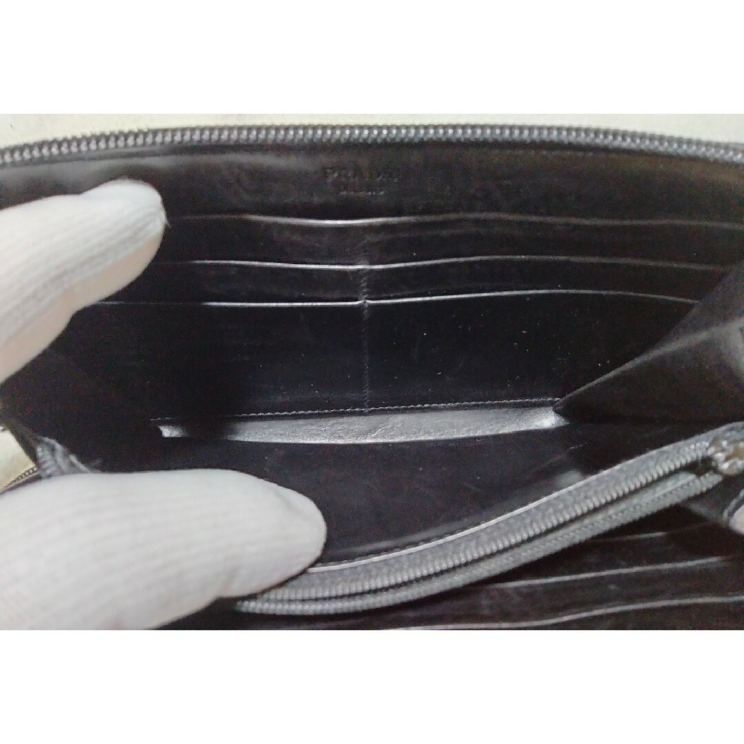 美品 PRADA プラダ ラウンドジップ 三角ロゴ 長財布 ユニセックス