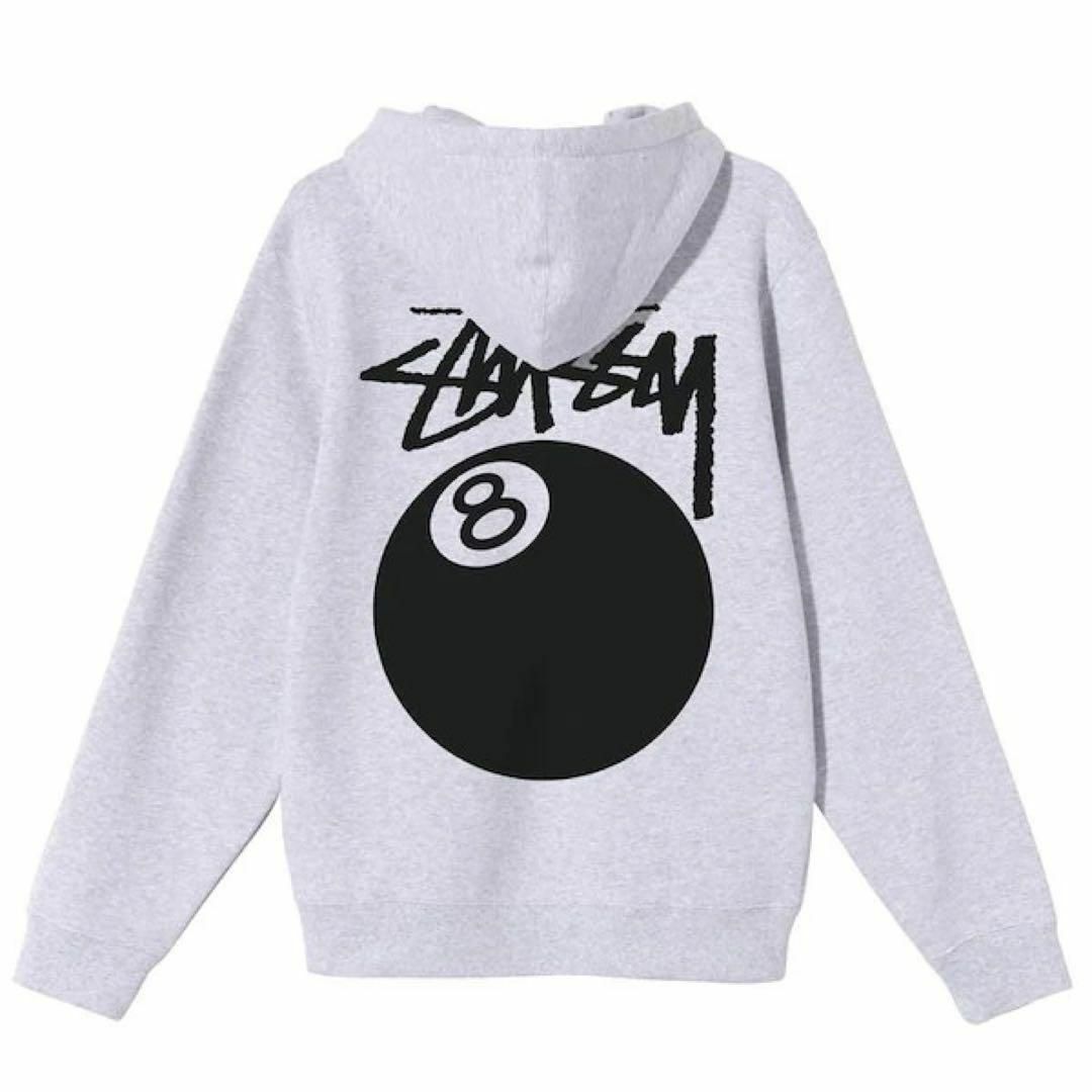 ♪ステューシー stuusy 8 BALL ZIP HOOD Lサイズ　グレー♪