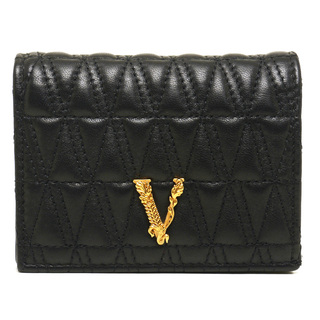 ヴェルサーチ(VERSACE)のヴェルサーチ VERSACE ヴィルトゥス キルティング 二つ折り財布 黒(財布)