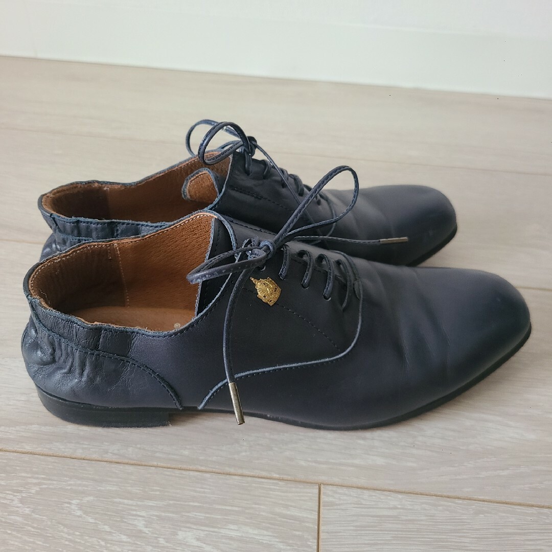 berry様専用　エボニーアイボリー ブルーグレー牛革靴 レディースの靴/シューズ(ローファー/革靴)の商品写真
