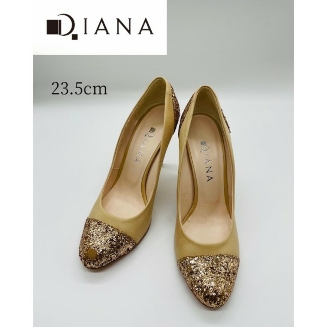 DIANA(ダイアナ)の【DIANA】グリッターパンプス　ヒール　23.5 レディースの靴/シューズ(ハイヒール/パンプス)の商品写真