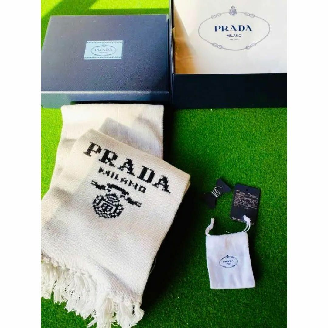 【新品未使用】 PRADA（プラダ）◆ウール ×カシミアマフラー