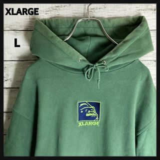 希少 XLARGE × Champion パーカー 厚手 胸ロゴ 刺繍 カラー◎