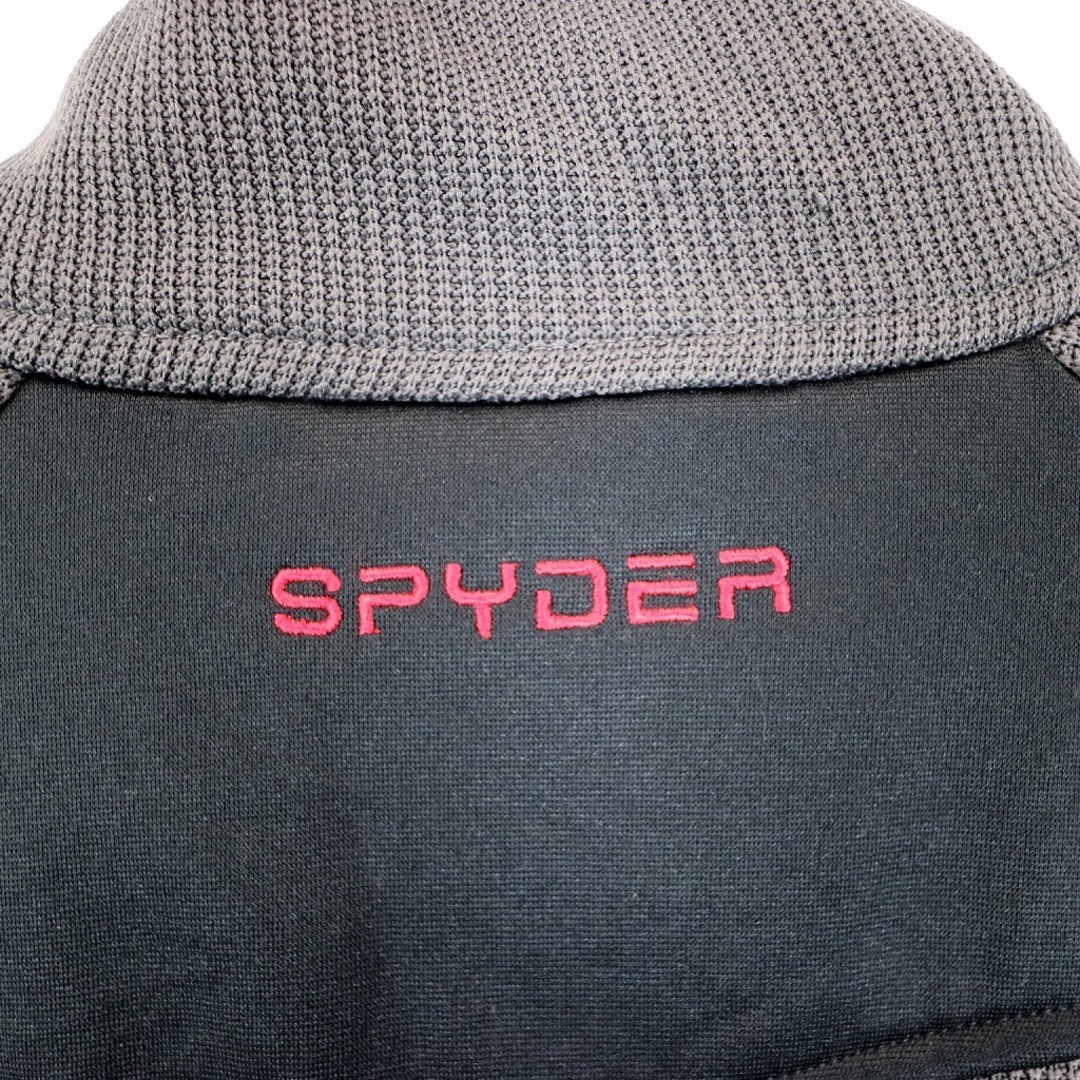 SPYDER スパイダー ハーフジップ ジャージ 裏起毛 ワンポイントロゴ ブラック (メンズ XL) 中古 古着 O1098