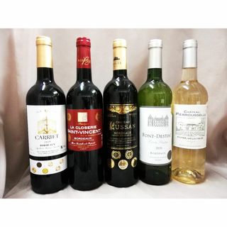 6冠、5冠赤含むボルドー赤3本白2本金賞受賞など飲み比べ5本セット　750ml