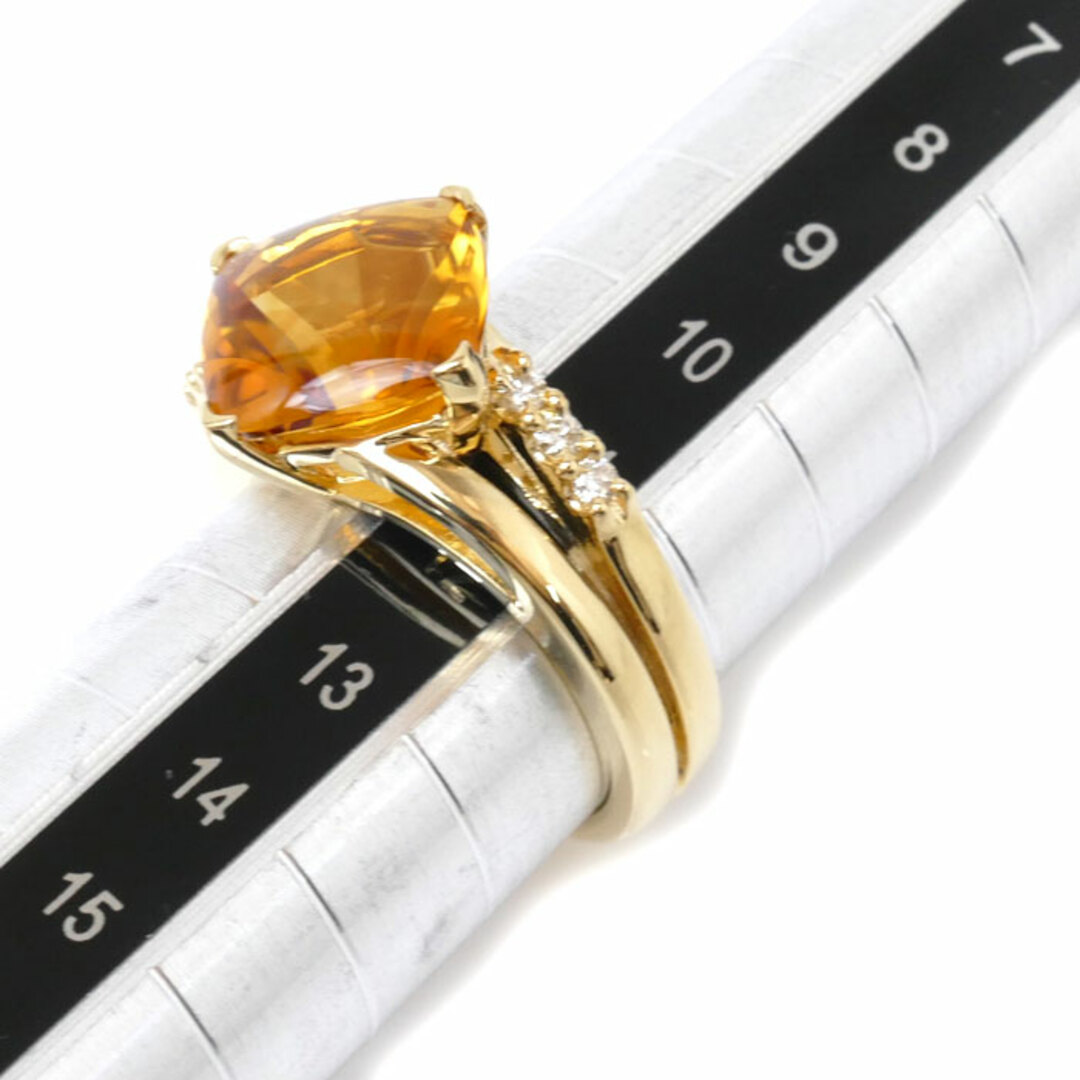 TASAKI タサキ K18YG イエローゴールド リング・指輪 ダイヤモンド0.10ct シトリン 11.5号 8.8g レディース【中古】【美品】