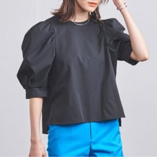 ユナイテッドアローズ(UNITED ARROWS)の【ユナイテッドアローズ】大人カワイイ 紺色ボリュームパフスリーブブラウス(シャツ/ブラウス(半袖/袖なし))