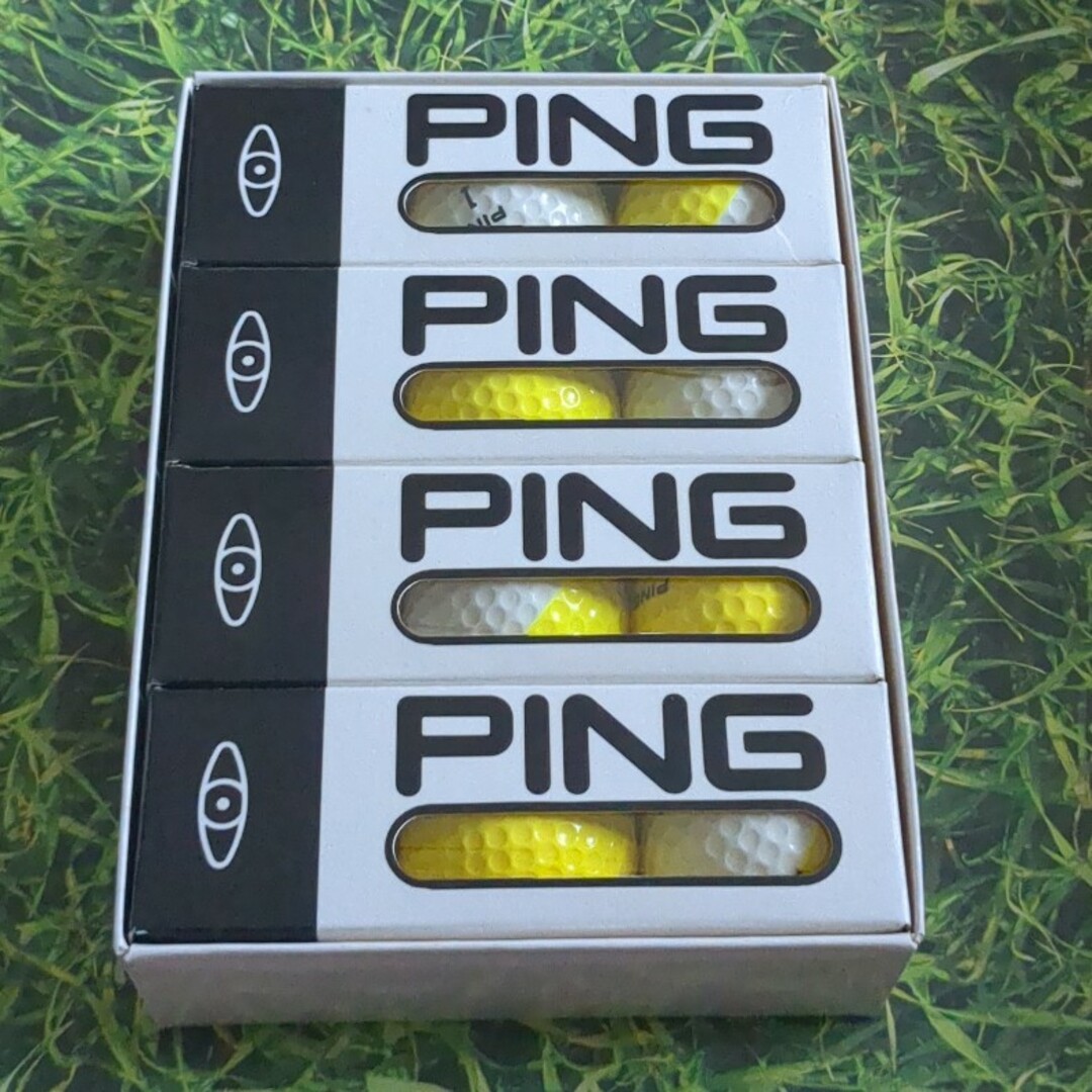 PING ゴルフボール　ツートン　カラーボール　12個　黄色×白