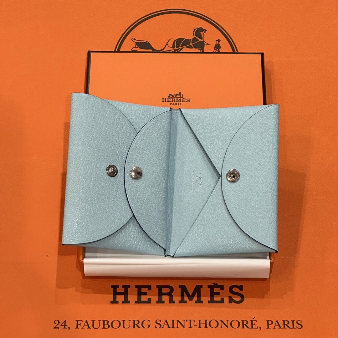 チャーム新品 レア HERMES エルメス カルヴィ デュオ カードケース コインケース