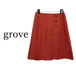 グローブ(grove)のgrove グローブ【美品】くるみボタン タック フレア スカート(ミニスカート)