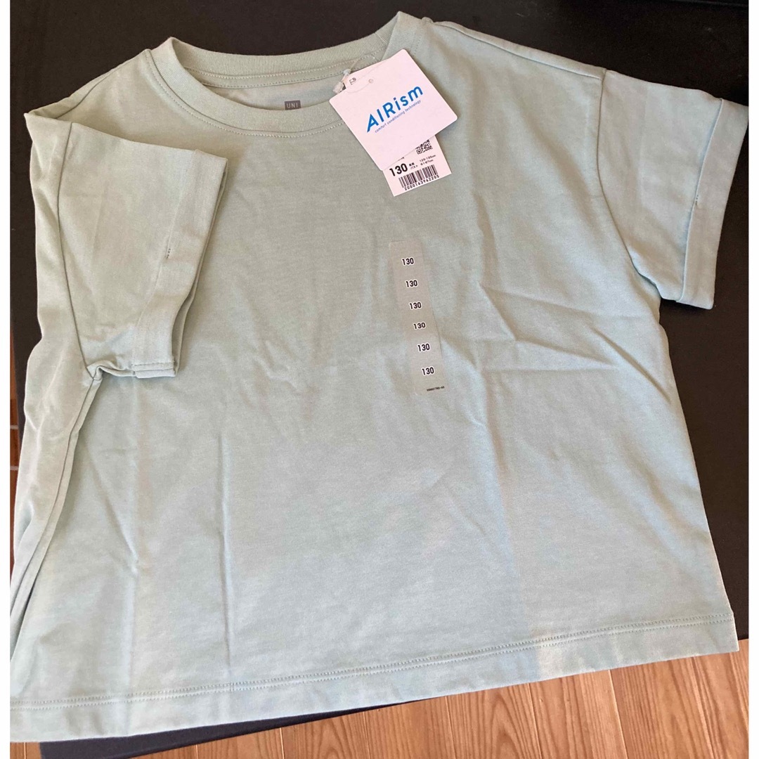 UNIQLO(ユニクロ)のエアリズムコットン クロップドTシャツ キッズ/ベビー/マタニティのキッズ服男の子用(90cm~)(Tシャツ/カットソー)の商品写真