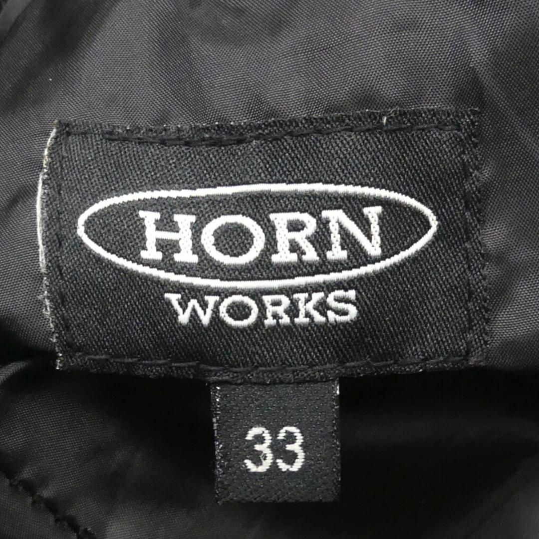 HORNWORKS表記SIZEレザーパンツ バイク 本革 ホーンワークス メンズ W33 黒 JJ550