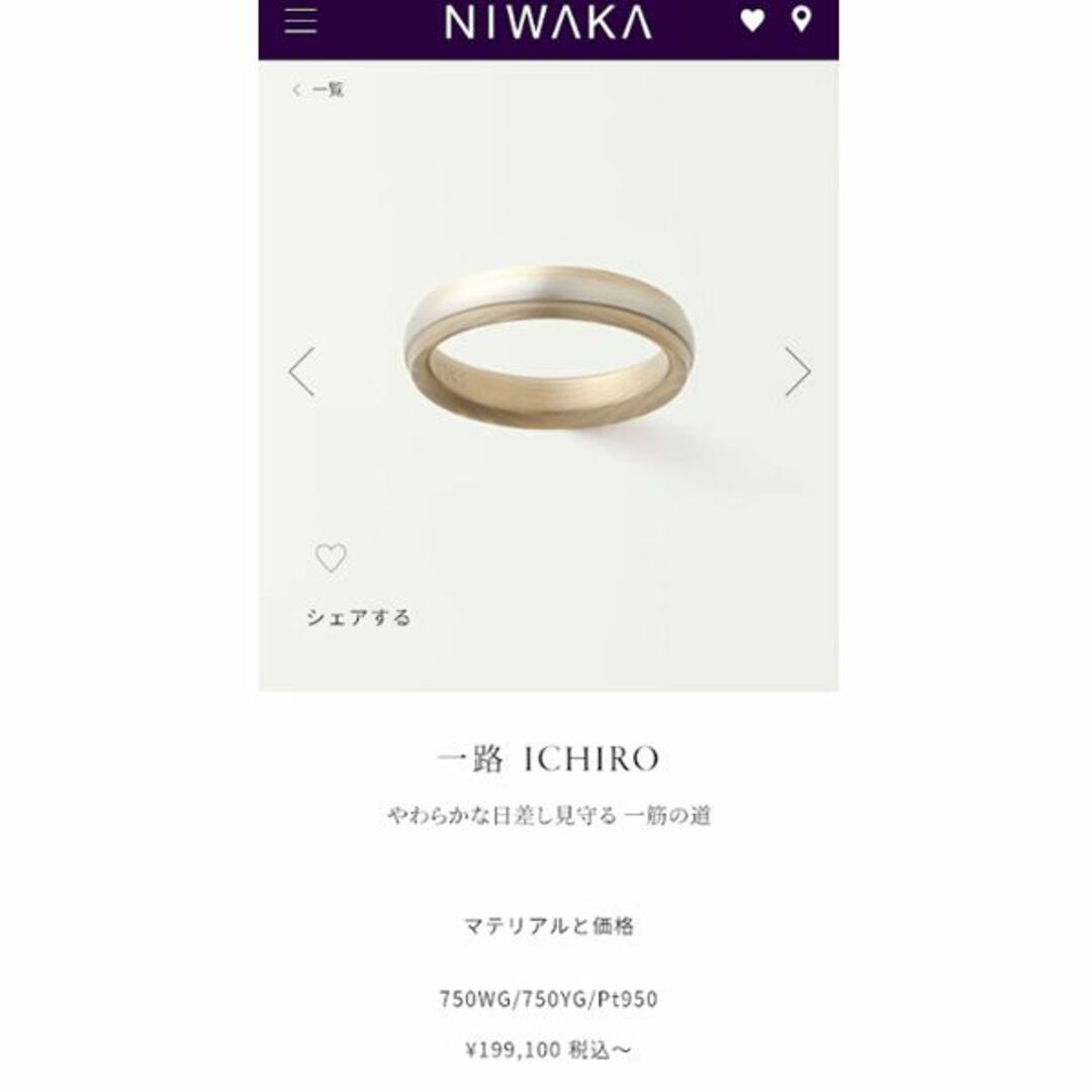 ニワカ 750 Pt950 リング 一路 ICHIRO #6.5 定価19万-itesil.org