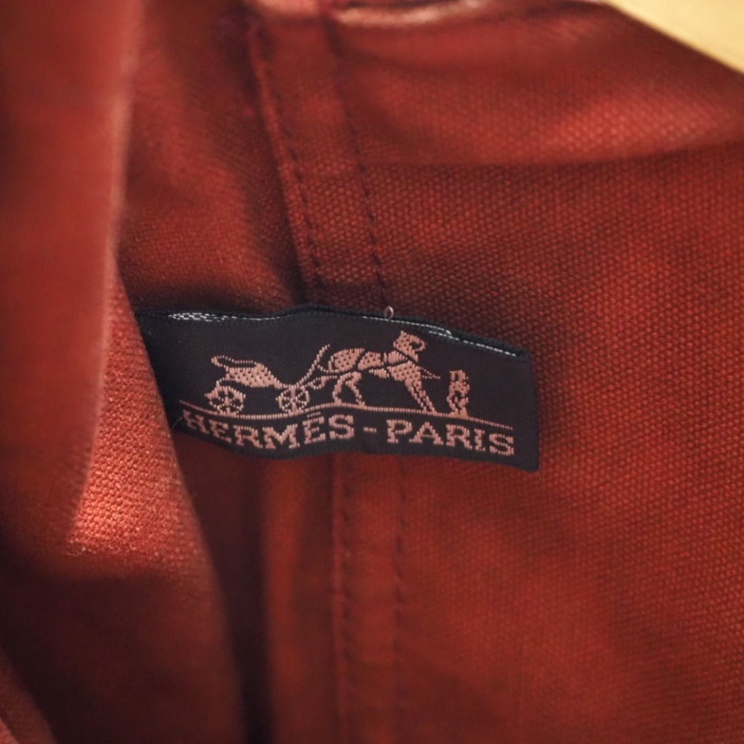 エルメス HERMES ハンドバッグ
 フールトゥ レッド汚れシミスレ色褪せ退色金具部分