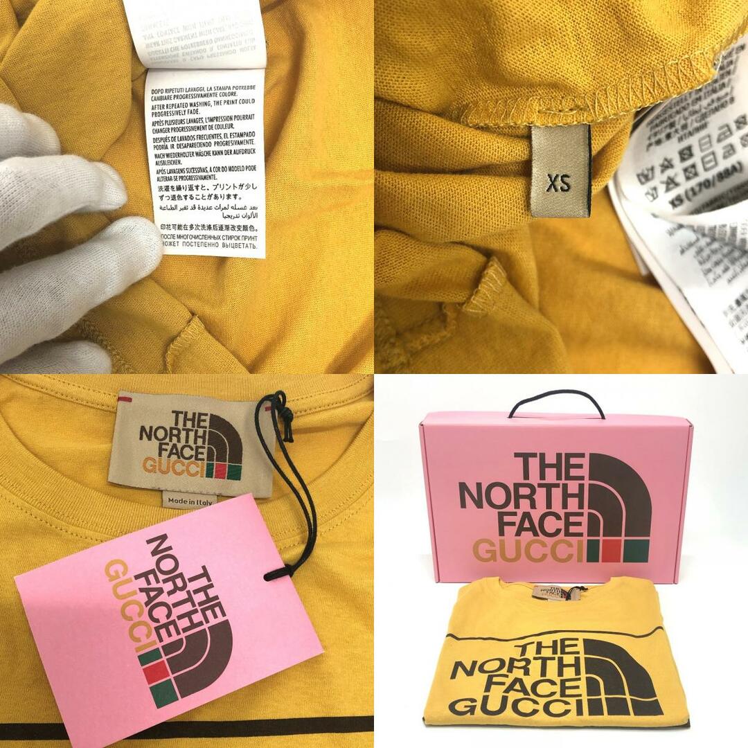 Gucci(グッチ)のグッチ GUCCI THE NORTH FACE コラボ 616036 半袖Ｔシャツ コットン マスタード イエロー 未使用 レディースのトップス(Tシャツ(半袖/袖なし))の商品写真