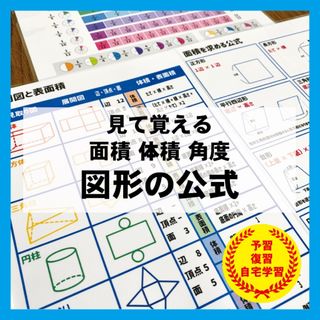 図形の公式　展開図　分数　計算式　暗記　知育教材(語学/参考書)