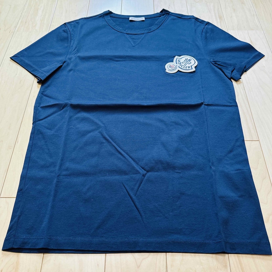 超美品】モンクレール Tシャツ ダブルロゴ ダークネイビー サイズS