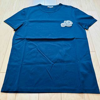 極美品 モンクレール Tシャツ ダブルロゴ　ダークネイビー　サイズM 国内正規品