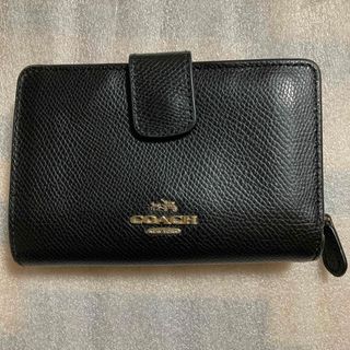 コーチ(COACH)のコーチ財布　二つ折り　ミニ財布　本革　ブラック(財布)