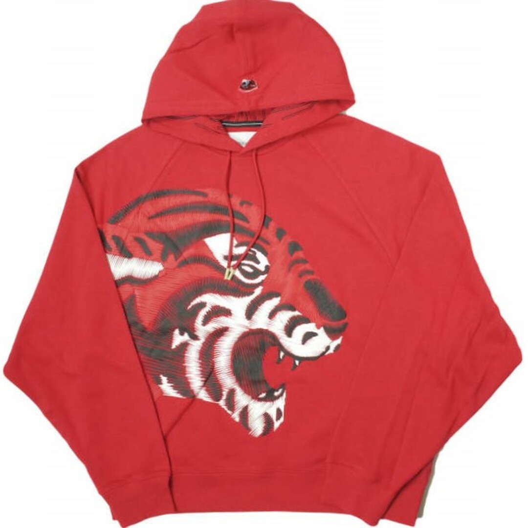 Calvin klein Jeans カルバンクラインジーンズ CNY CAPSULE UNISEX TIGER HOODIE タイガープリント スウェットプルオーバーパーカー J400120 L RED オーバーサイズ トップス【新古品】【Calvin klein Jeans】約695cm裄丈