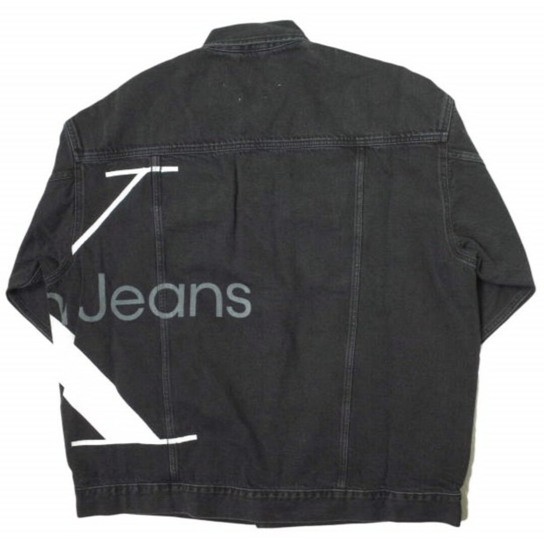 Calvin klein Jeans カルバンクラインジーンズ Extreme Oversized Denim Jacket ロゴペイント オーバーサイズデニムジャケット J319798 M Black Gジャン 3rd アウター【新古品】【Calvin klein Jeans】 1