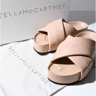 ステラマッカートニー(Stella McCartney)のステラマッカートニー　黒サンダル　オーバークロスストラップ　厚底(サンダル)