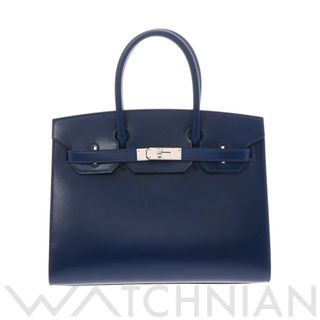 エルメス(Hermes)の中古 エルメス HERMES レディース ハンドバッグ ディープブルー /パラジウム金具 ボックスカーフ(ハンドバッグ)