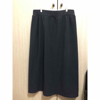 ストレッチカットタイトスカート　黒　Fサイズ(ロングスカート)