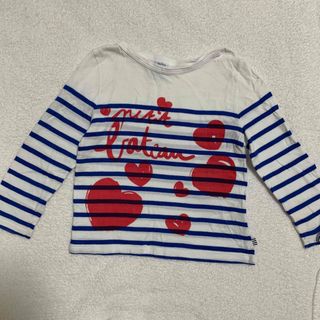 プチバトー(PETIT BATEAU)のプチバトー★ボーダー&ハート長袖Tシャツ(Tシャツ/カットソー)