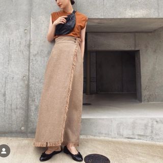 トゥデイフル(TODAYFUL)のhella TWEED WRAP SKIRT(ロングスカート)