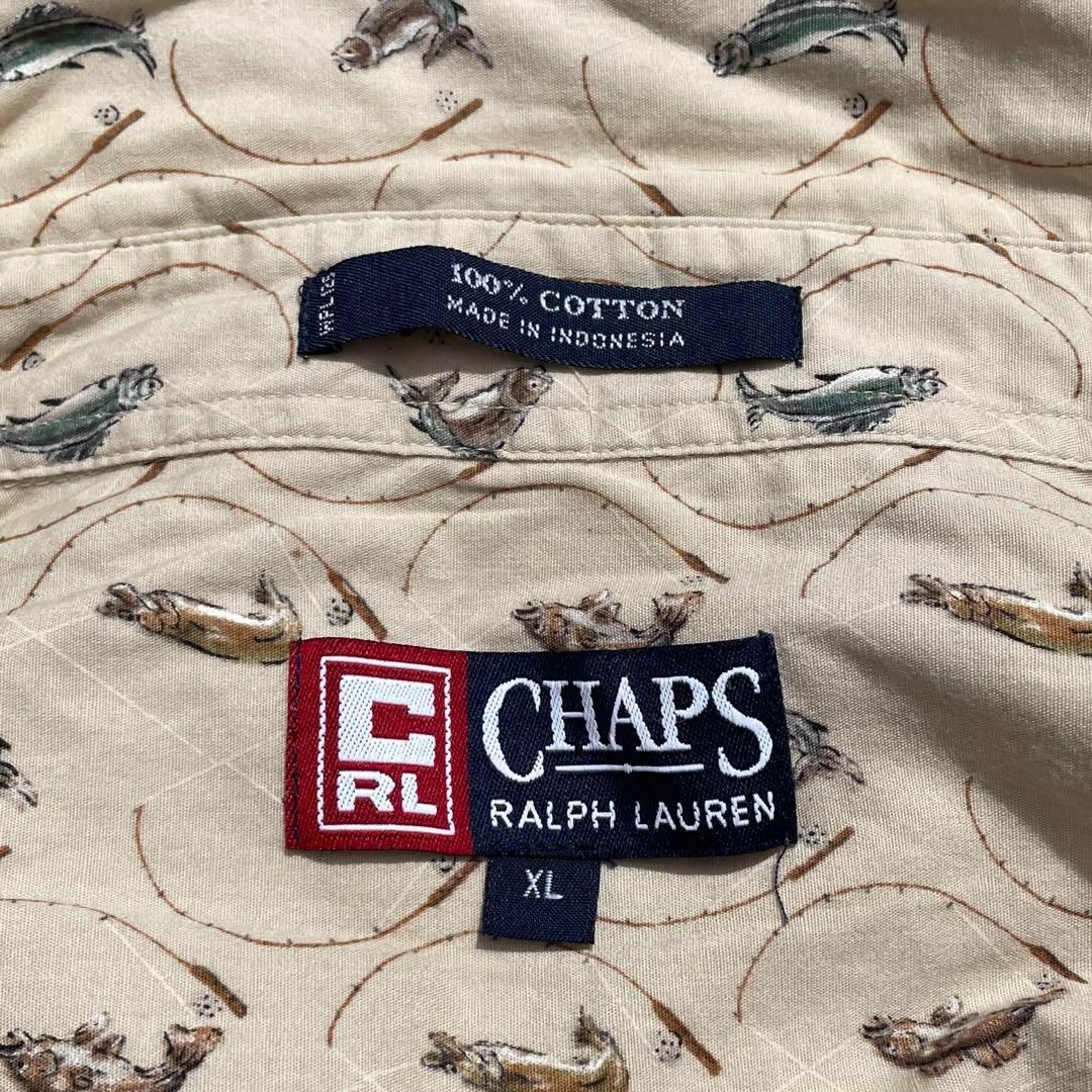 CHAPS(チャップス)のCHAPS R.L 00s サカナ 釣り竿 XLビッグサイズ 古着 L/Sシャツ メンズのトップス(シャツ)の商品写真