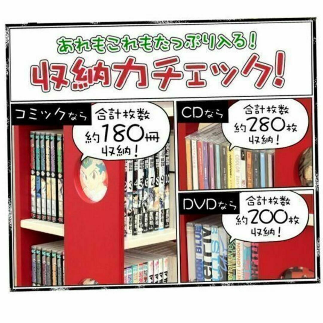 回転コミックラック（5段タイプ）本棚/回転/コミック/CD☆選べる4色