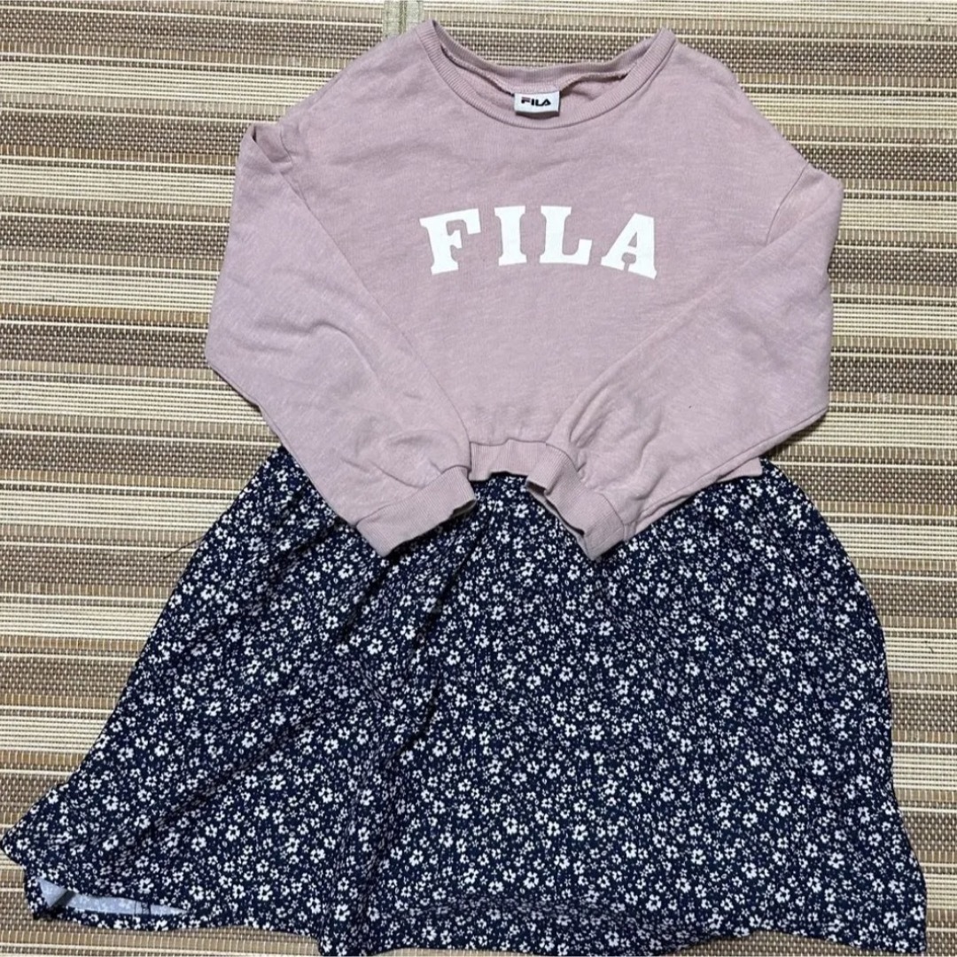 apres les cours(アプレレクール)のＦＩＬＡ　ドッキングワンピース キッズ/ベビー/マタニティのキッズ服女の子用(90cm~)(ワンピース)の商品写真