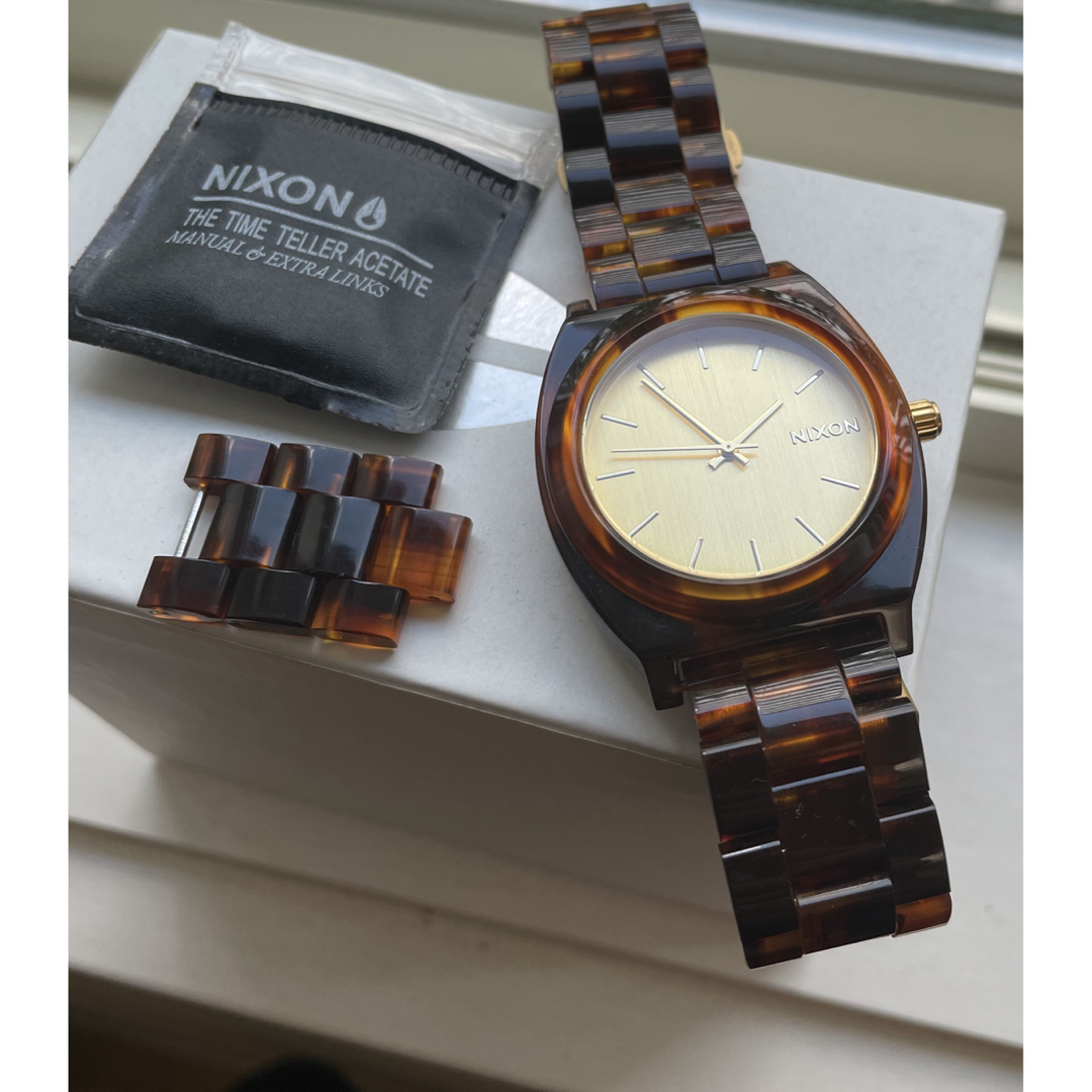 MARC BY MARC JACOBS(マークバイマークジェイコブス)の【稼働品美品】NIXON腕時計タイムテラーアセテートべっ甲柄40㎜レディース レディースのファッション小物(腕時計)の商品写真