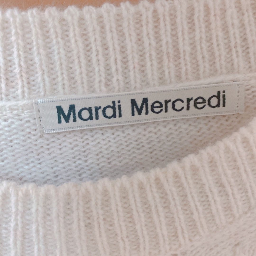 Mardi Mercredi ニット 白　半袖