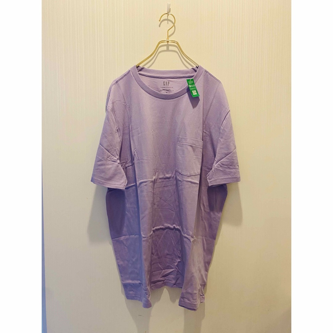 GAP(ギャップ)の新品　GAP オーガニックコットン　Tシャツ　半袖　メンズ　XL パープル メンズのトップス(Tシャツ/カットソー(半袖/袖なし))の商品写真