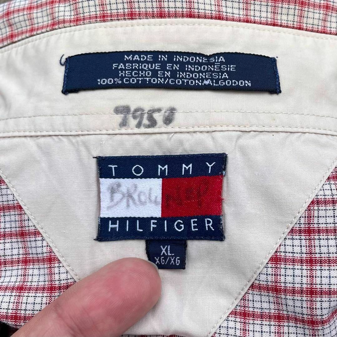 TOMMY HILFIGER(トミーヒルフィガー)のTOMMY HILFIGER 00's ロゴ刺繍 XLサイズ 古着 L/Sシャツ メンズのトップス(シャツ)の商品写真