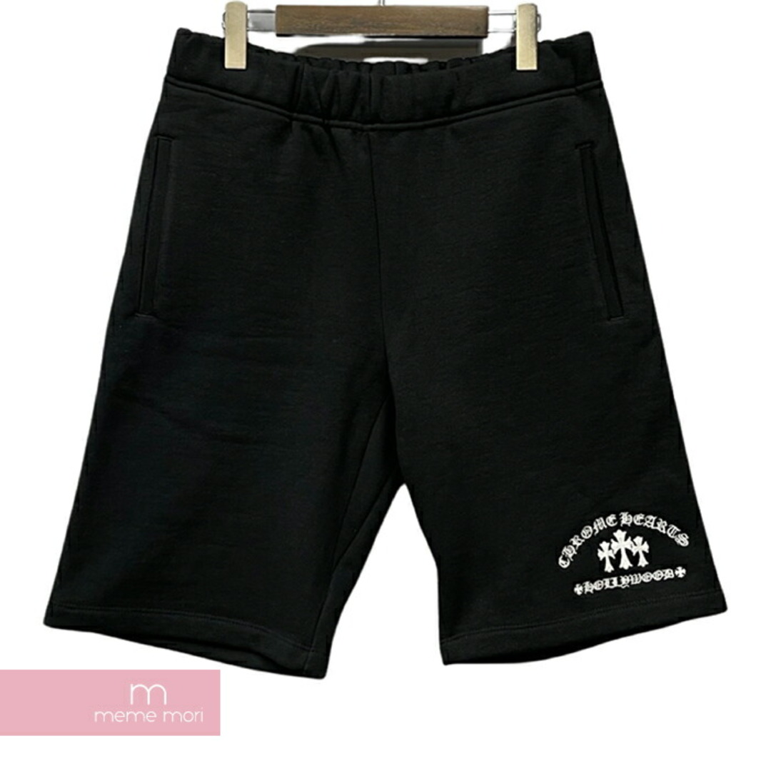 CHROME HEARTS Y NOT Cemetery Cross Sweat Shorts クロムハーツ ワイノットセメタリークロススウェットショーツ ショートパンツ ハーフパンツ ロゴ刺繍 King Taco キングタコ シルバープレート ブラック サイズXL【230916】【新古品】【me04】スラックス/スーツパンツ