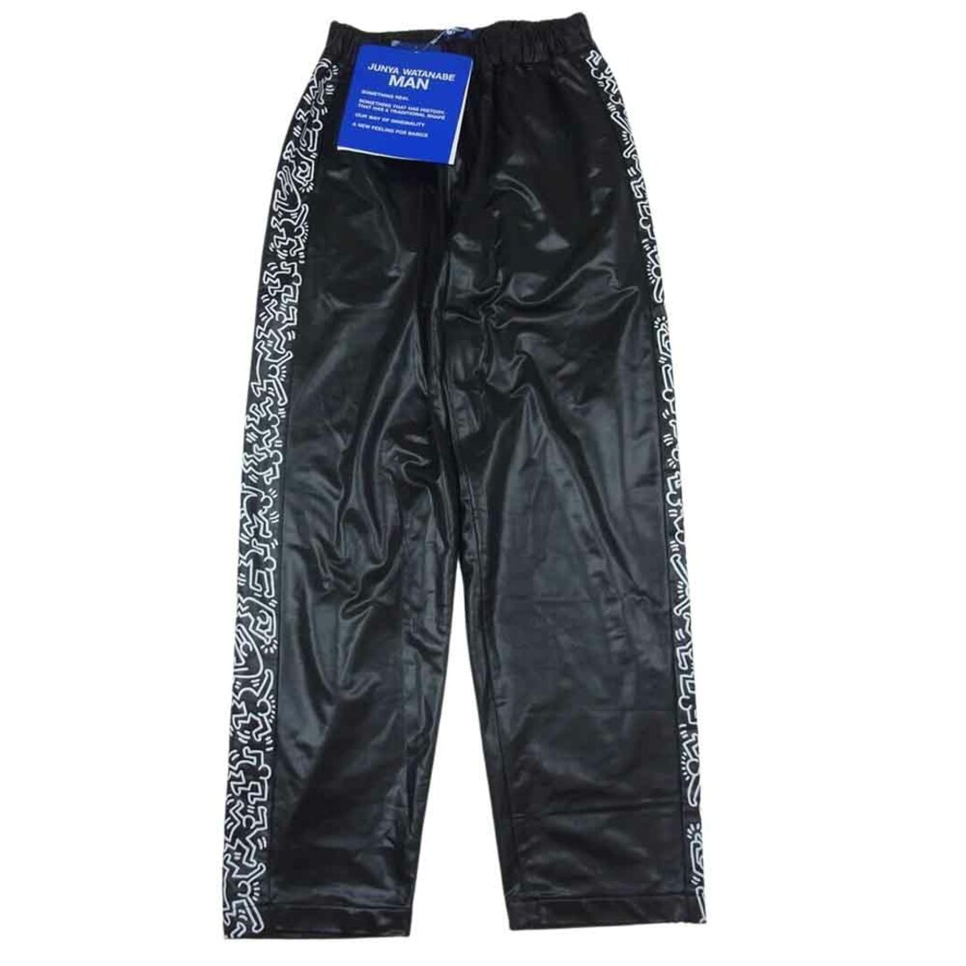 JUNYA WATANABE COMME des GARCONS MAN ジュンヤワタナベコムデギャルソンマン Keith Haring キースへリング 23SS WK-P019-051 エステルコール 裏起毛 カレンダー加工 パンツ ブラック系 S【新古品】【未使用】