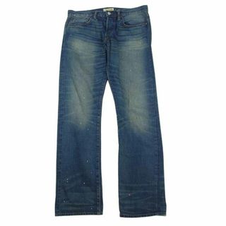 ロンハーマン(Ron Herman)のRon Herman ロンハーマン DENIM 国内正規品 USA製 4120601091836 ペイント加工 ヴィンテージ加工 赤耳 ボタンフライ ストレート デニムパンツ インディゴブルー系 31【中古】(その他)