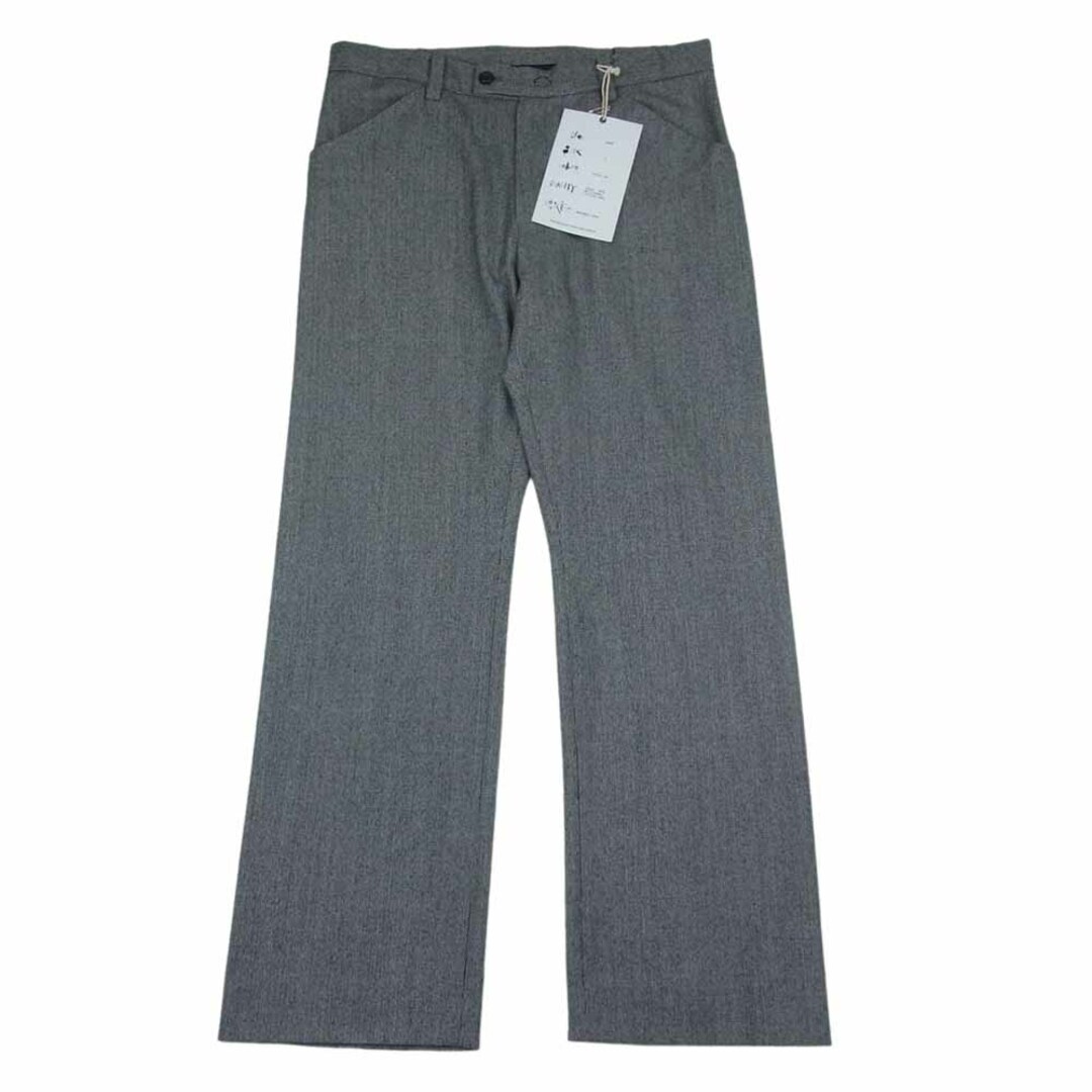 約27cm股下SUNSEA サンシー 19AW 19A40 N.M BRUSHED TEKETEKE PANTS ウール スラックス ブラック系 ホワイト系 2【新古品】【未使用】