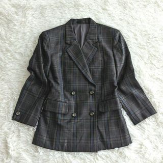 バーバリー(BURBERRY)の美品　バーバリーズ　チェック　ダブル　ジャケット　テーラードジャケット　シルク(テーラードジャケット)