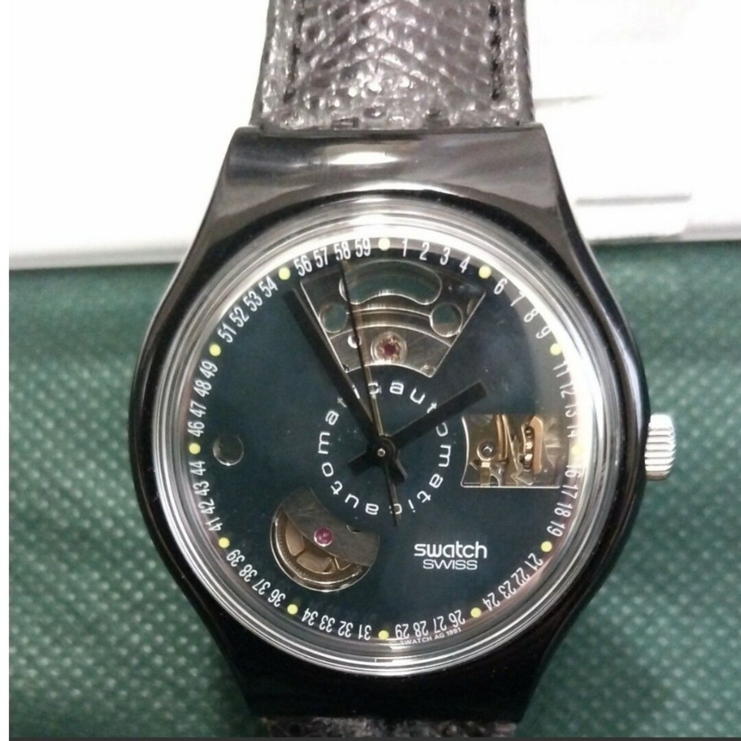 スウォッチ腕時計　swatch ヴィンテージ　自動巻　ブラックき