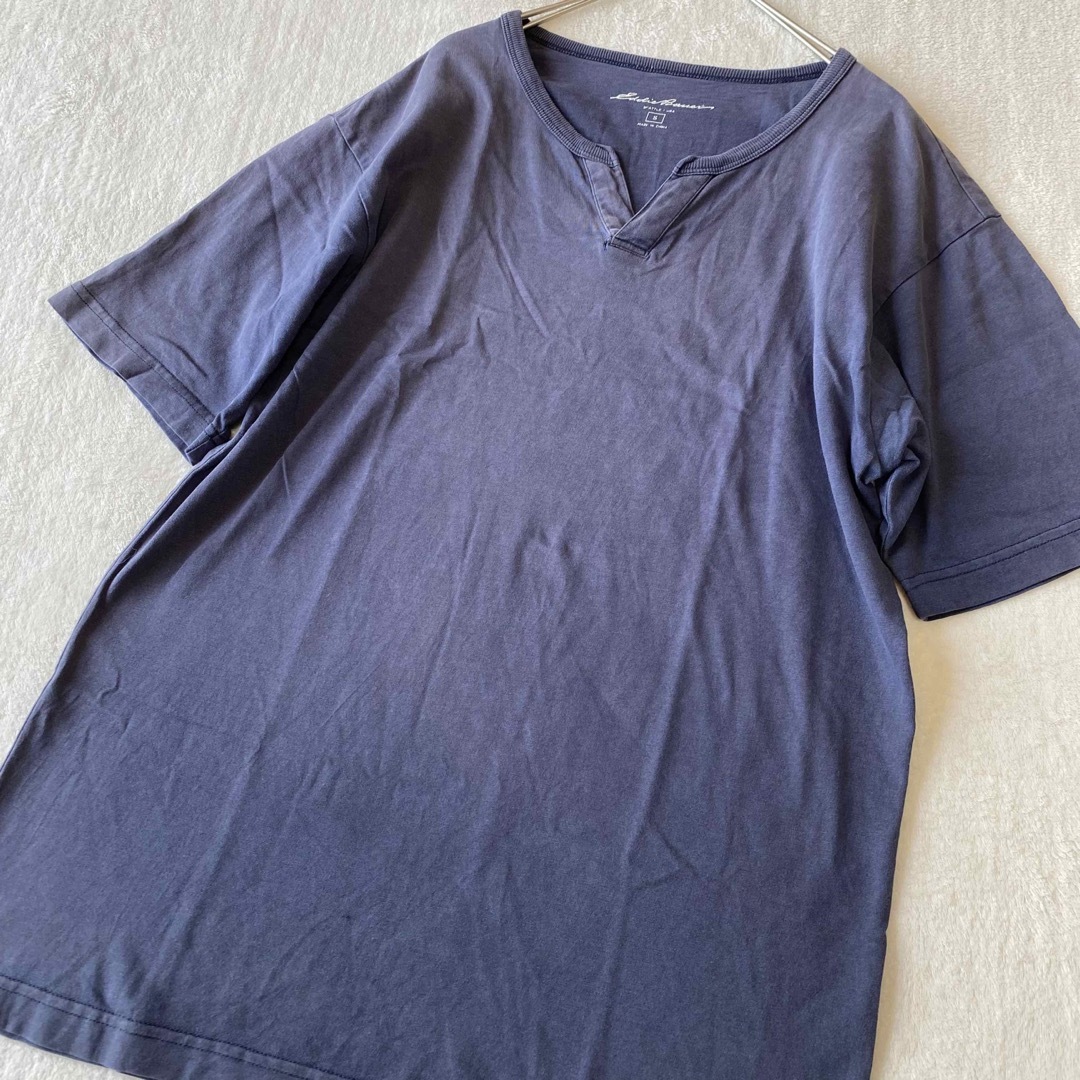 Eddie Bauer(エディーバウアー)のEddie Bauer ネイビー 半袖 キーネック Tシャツ カットソー S レディースのトップス(Tシャツ(半袖/袖なし))の商品写真